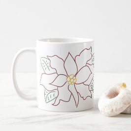 Minimal Poinsettia Line Teckning Mugg