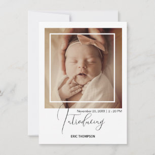 Minimal Polaroid fotoram för födelseannonsering Meddelande