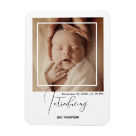 Minimal Polaroid Photo Frame Birth Announcement Magnet
