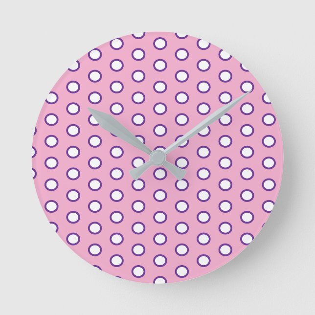 Minimal Polka Dot round clock Rund Klocka (Framsida)