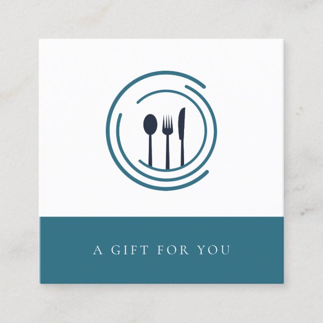 Minimal presentkort för catering  fyrkantigt visitkort (Framsida)