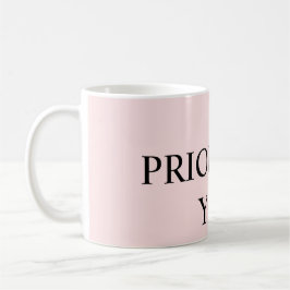 Minimal Prioritera Du Citat pastellrosa Kaffemugg