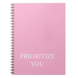 Minimal Prioritize You Quote Dusty Rose Pink Anteckningsbok
