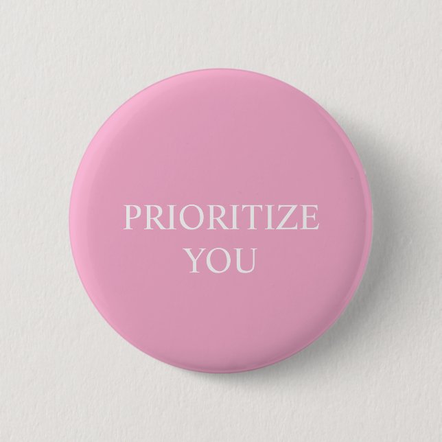 Minimal Prioritize You Quote Dusty Rose Pink Knapp (Framsida)