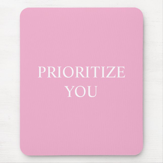 Minimal Prioritize You Quote Dusty Rose Pink Musmatta (Framsidan)