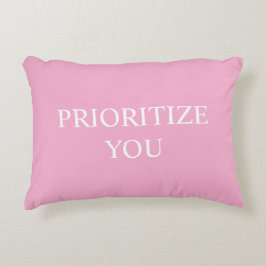 Minimal Prioritize You Quote Dusty Rose Pink Prydnadskudde