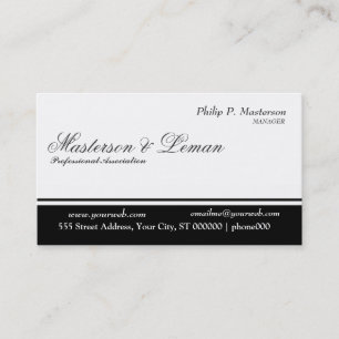 Minimal ProfessionalBalanced Rand Black White Visitkort