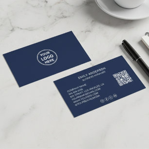 Minimal professionell anpassad logotyp QR Sociala Visitkort