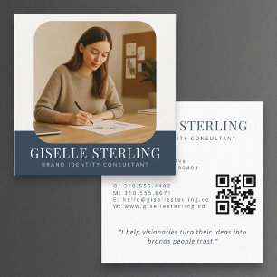 Minimal Professionell - Blåföretag Namn Fyrkantigt Visitkort