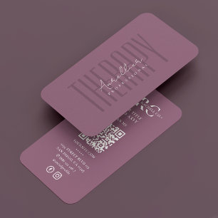 Minimal Professionell Dusty Mauve Rosa Therapist Visitkort