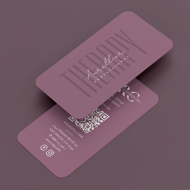 Minimal Professionell Dusty Mauve Rosa Therapist Visitkort (Minimal Professional Dusty Mauve Pink Therapist Business Card
)