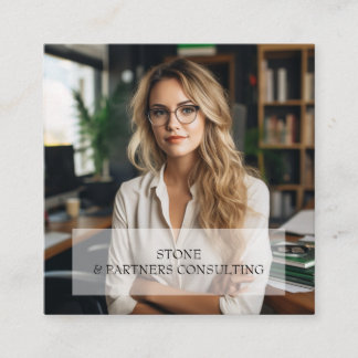 Minimal Professionell företag Namn & Business Phot Fyrkantigt Visitkort