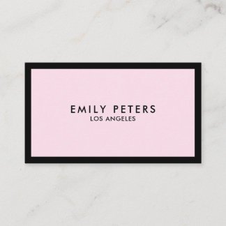 Minimal Professionell Luxury Black Rosa Visitkort