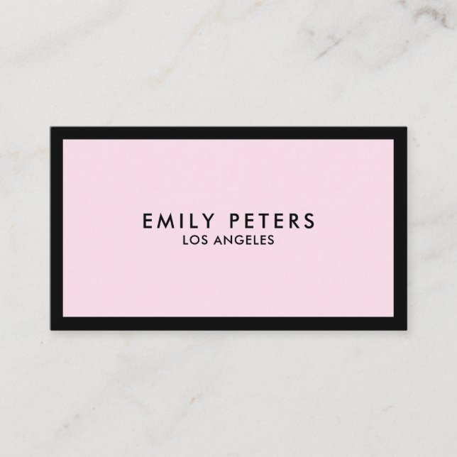 Minimal Professionell Luxury Black Rosa Visitkort (Framsida)