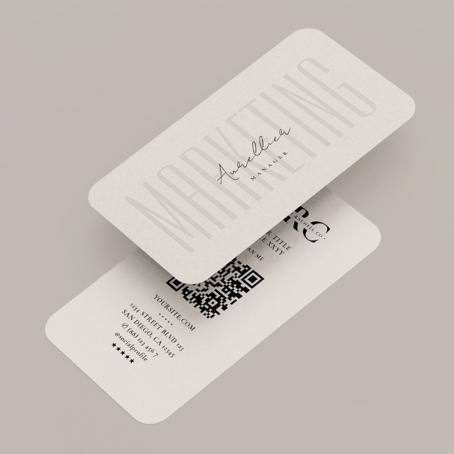 Minimal professionell marknadsföringskonsult sand visitkort (Minimal Marketing Professional Consultant Sand Business Card
)