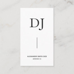 Minimal Professionell Monogram DJ Visitkort