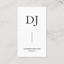 Minimal Professionell Monogram DJ Visitkort