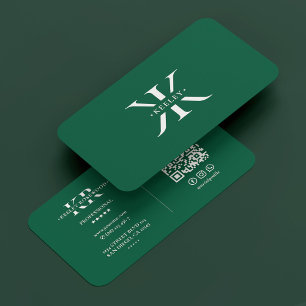 Minimal Professionell Monogram Logotyp K Hunter Gr Visitkort