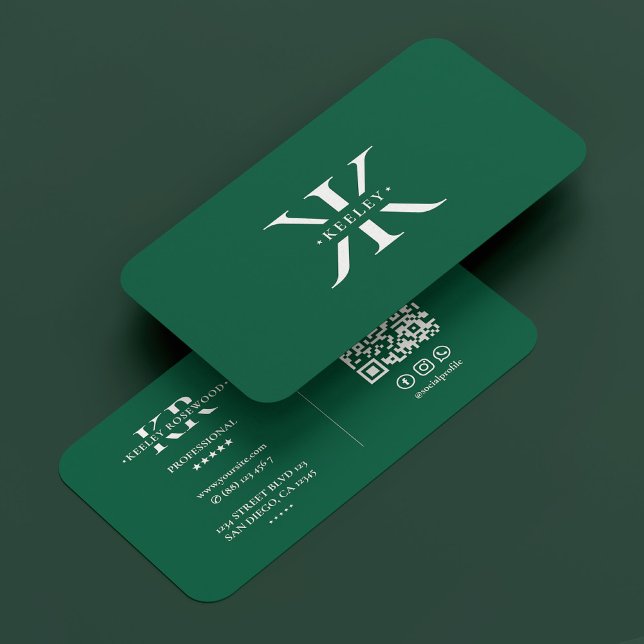 Minimal Professionell Monogram Logotyp K Hunter Gr Visitkort (Skapare uppladdad)