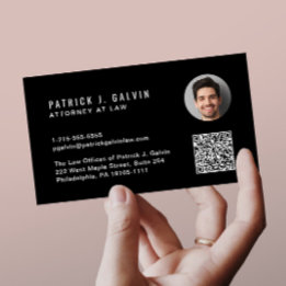 Minimal Professionell QR-kod, fotosvart Visitkort