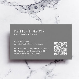 Minimal Professionell QR-kod Grått Visitkort