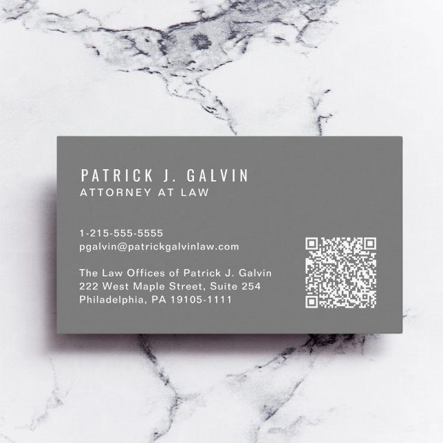 Minimal Professionell QR-kod Grått Visitkort (Capture attention, make connections, and leave a lasting impression with our modern QR business card)
