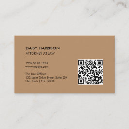 Minimal Professionell QR-kod Light Brown Visitkort