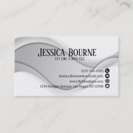 Minimal Professionell QR-kod Vit Silver Visitkort