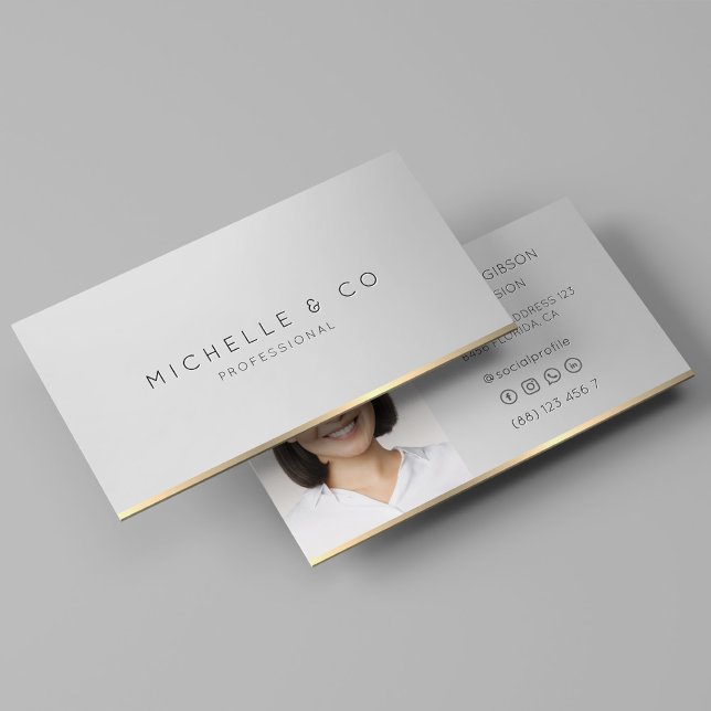 Minimal Professionell Silver Faux Guld Consultant Visitkort (Minimal Professional Silver Faux Gold Consultant Business Card
)