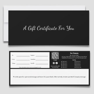 Minimal professionell svart-vit presentcertifikat