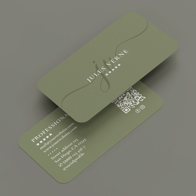 Minimal Professionell terapi, monogram-skript Visitkort (Minimal Professional Therapist Monogram Script Business Card
)