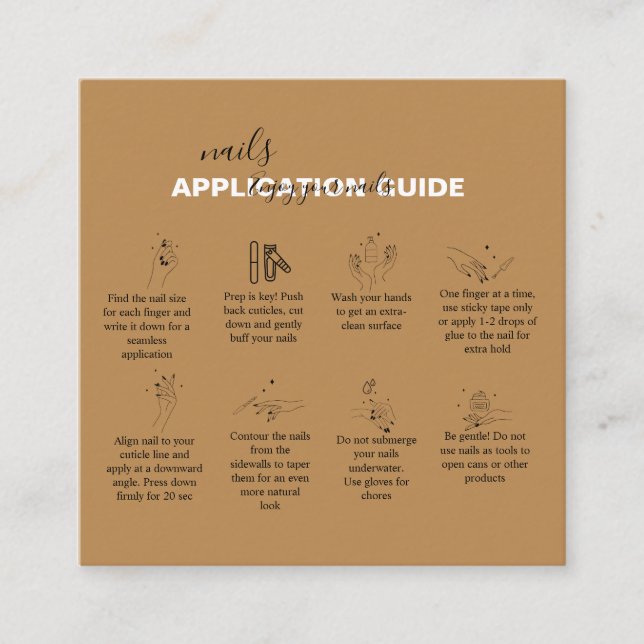 Minimal Professionell Terracotta Nagel-program Fyrkantigt Visitkort (Framsida)