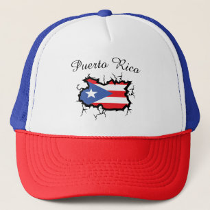 Minimal Puerto Rico Karta Flagga Keps