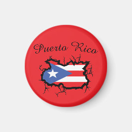 Minimal Puerto Rico Karta Flagga Magnet