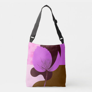Minimal Purple Flower Tote Bag – Modern Floral Des Axelväska