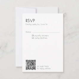 Minimal QR Code Mailing Wedding Details Modern  OSA Kort