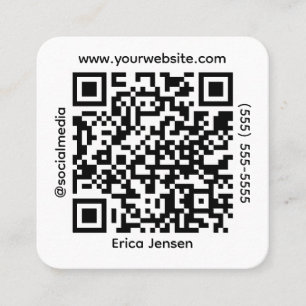 Minimal QR-kod ägare Fyrkantigt Visitkort