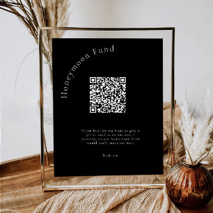 Minimal QR-kod: Bröllopsfond för honeymånfond Poster