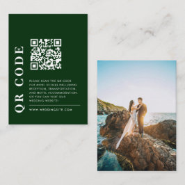 Minimal QR-kod Emerald Grönt Bröllop-detaljfoto Tilläggskort