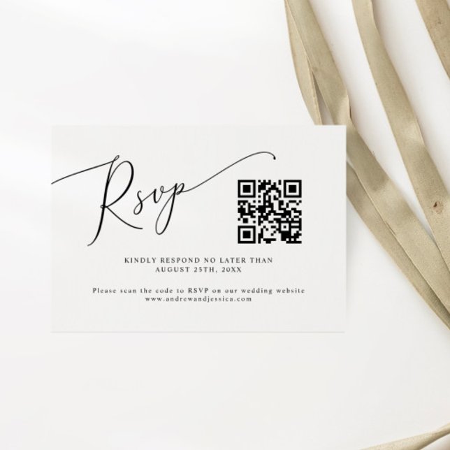 Minimal QR-kod för Bröllop OSA Kort (Skapare uppladdad)