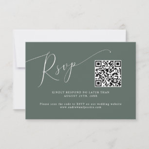 Minimal QR-kod för Grönt Bröllop OSA Kort