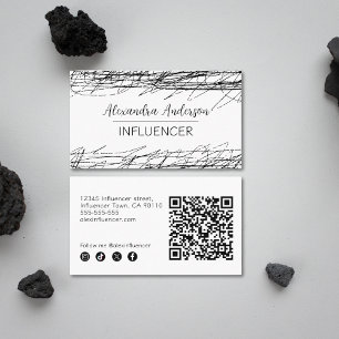 Minimal QR-kod för svart och vit Abstrakt Visitkort