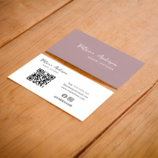 Minimal QR-kod | Modern Rosa Affärskort Visitkort
