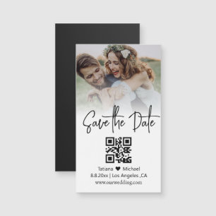 minimal QR-kod parfoto spara datum magnet