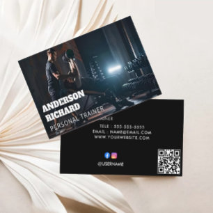Minimal QR-kod   Personligt träningsfacktidfoto Visitkort