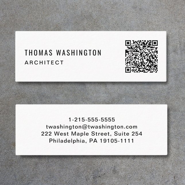 Minimal QR-kod Yrkesprofessional Mini Visitkort (Capture attention, make connections, and leave a lasting impression with our modern QR business card)