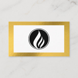 Minimal QR-kodlogotyp med affärskortet guld ram Visitkort