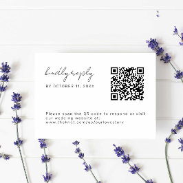 Minimal QR-kodsenkel QR-OSA kort för Bröllop-skrip
