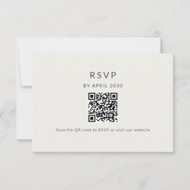 Minimal QR RSVP Wedding Card OSA Kort