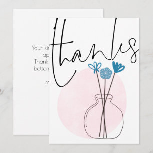 Minimal Quirky Flowers Vas-skript tack Kort